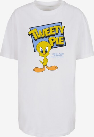 F4NT4STIC Oversized shirt 'Classic Tweety Pie' in Wit: voorkant