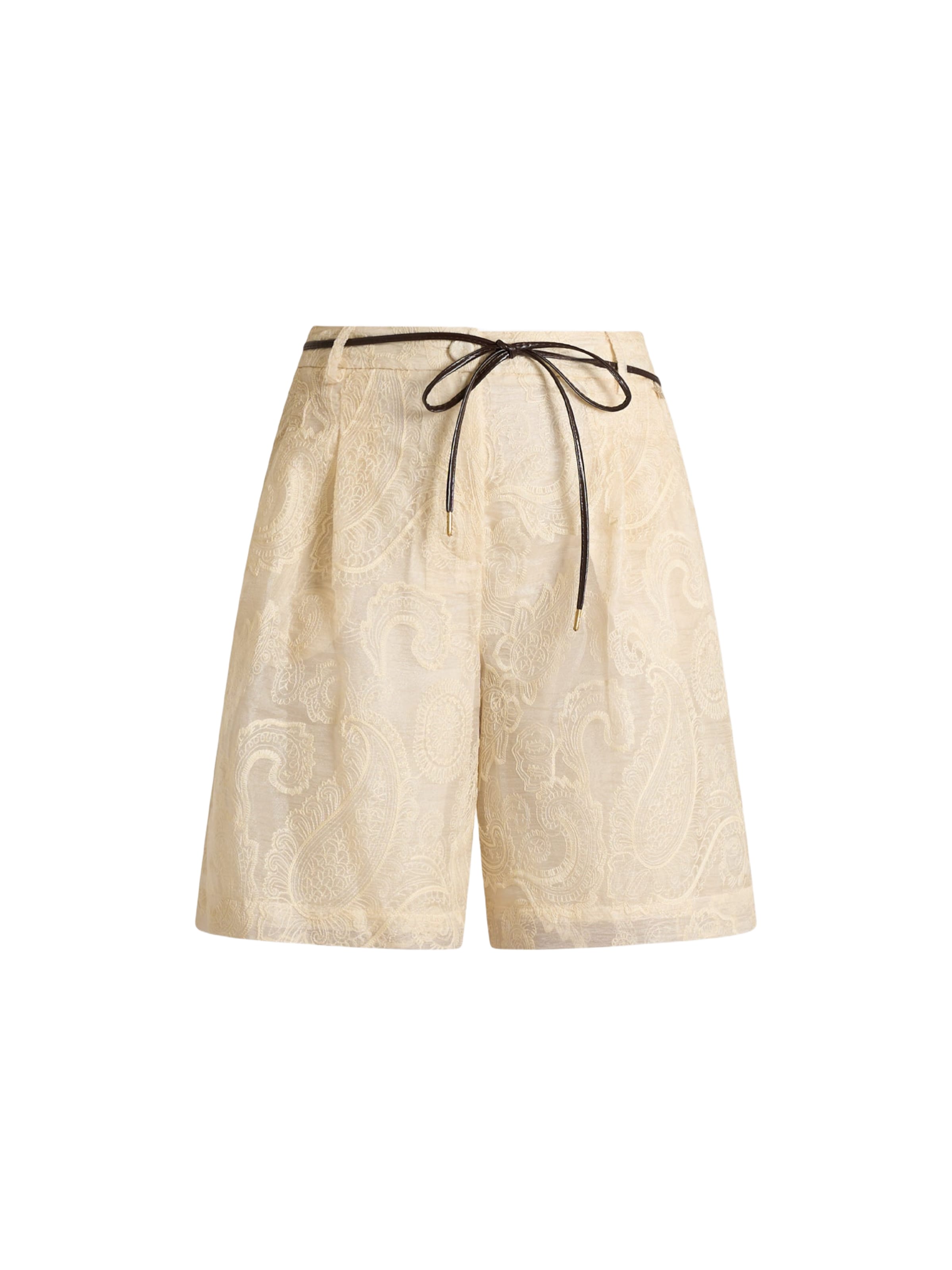 SOUVENIR Wide leg Pleat-Front Pants in Beige: front