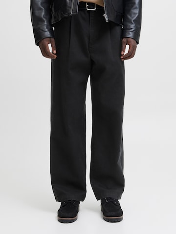 JACK & JONES Широкий Брюки со складками 'JPSTBILL RHINE' в Черный: спереди