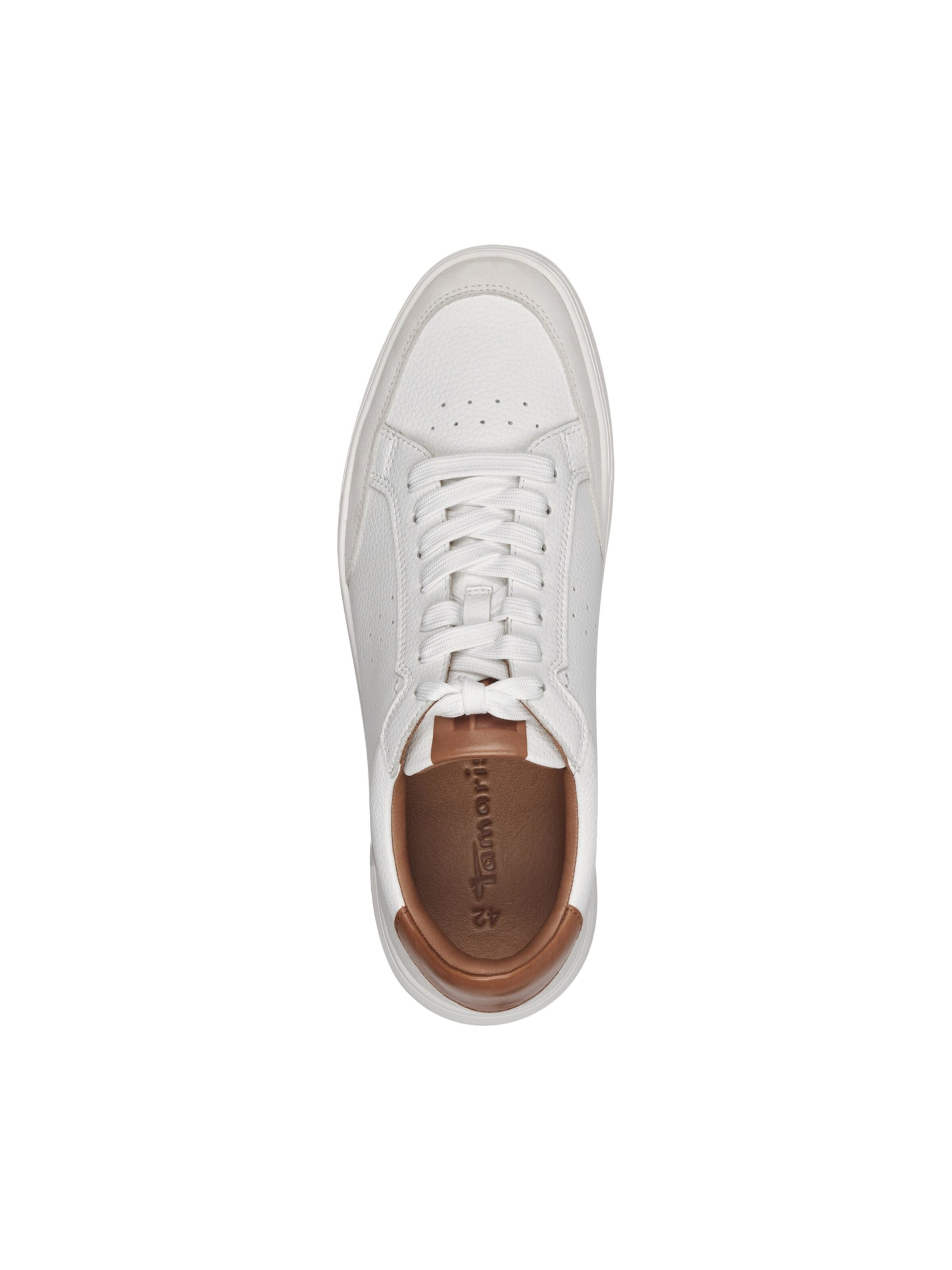 Tamaris Sportieve veterschoen 'Niedrige Sneaker aus Leder' in Wit