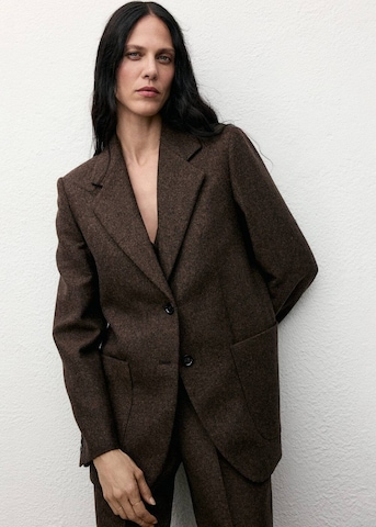 MANGO Blazer in Brown: front