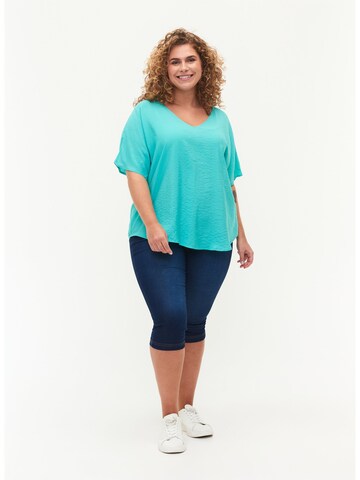 Zizzi Blouse 'Kam' in Blauw