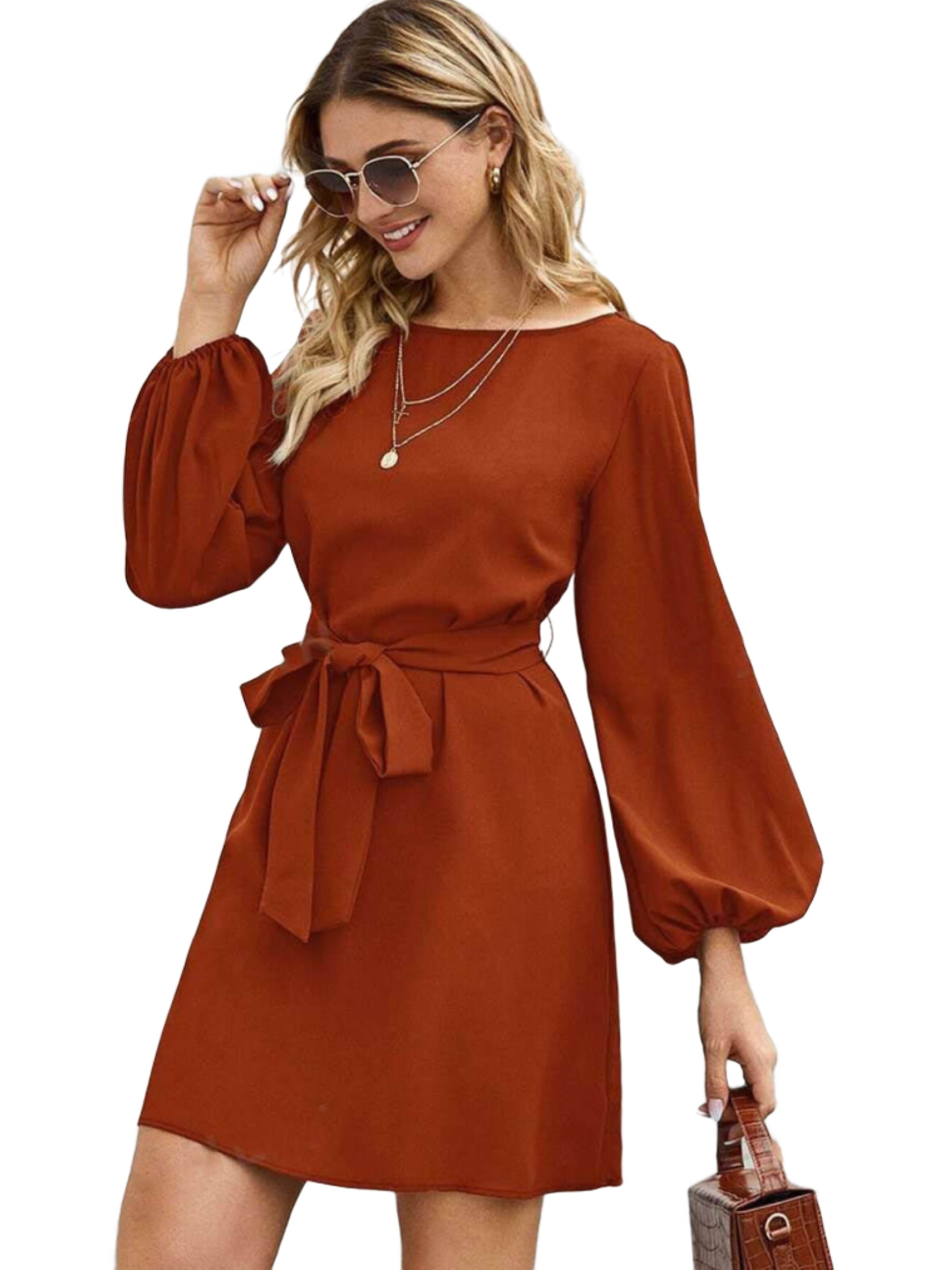 JANE's Dress in Brown: front