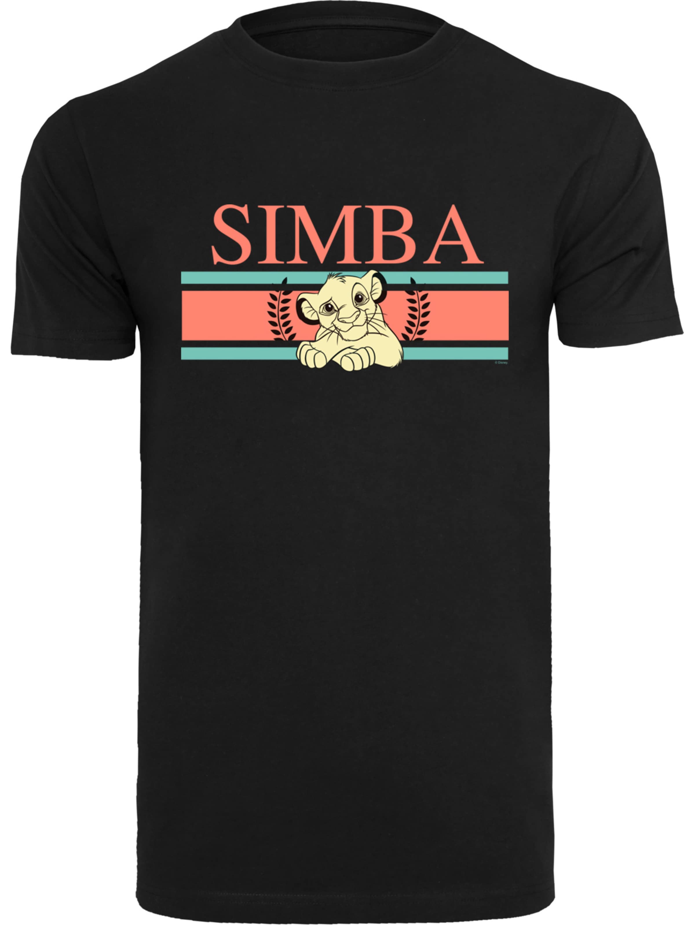 T-Shirt 'Disney König der Löwen Simba' F4NT4STIC en noir : devant