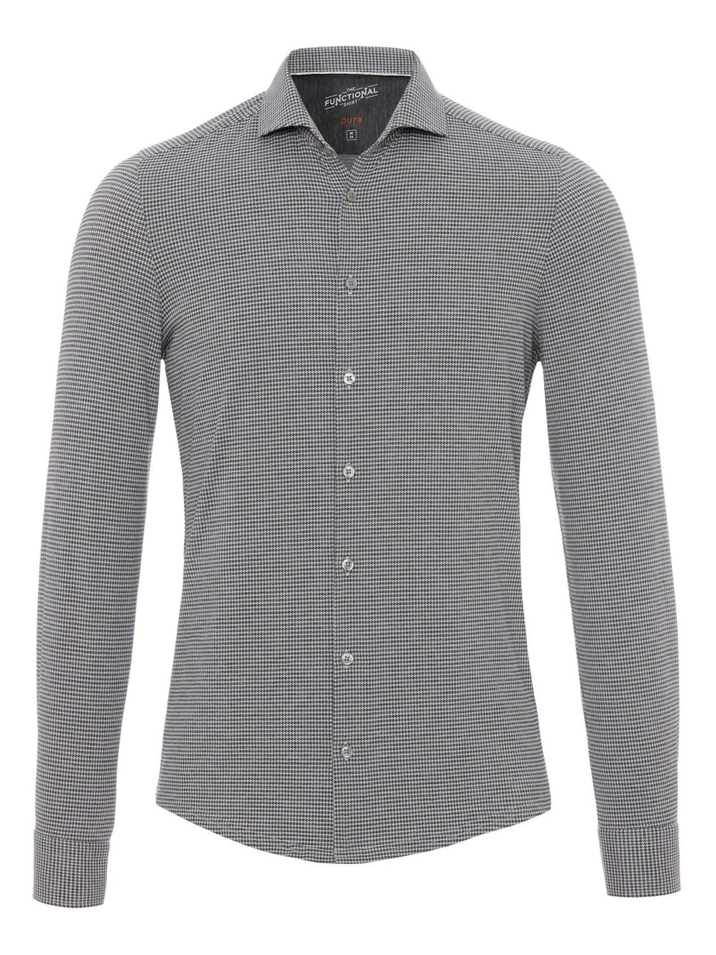 PURE Slim Fit Hemd‌‌‌ in Grau: Vorderseite