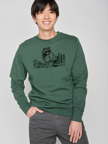 GREENBOMB Sweatshirt 'Animal Raccoon City' in Green: front