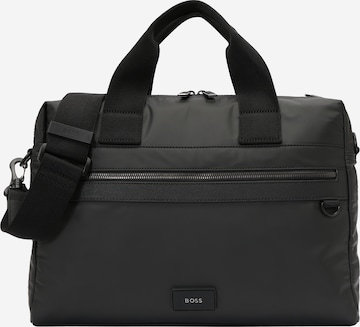 BOSS Black Document Bag 'Lann' in Black: front