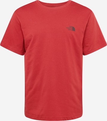 THE NORTH FACE T-shirt 'SIMPLE DOME' i röd: framsida