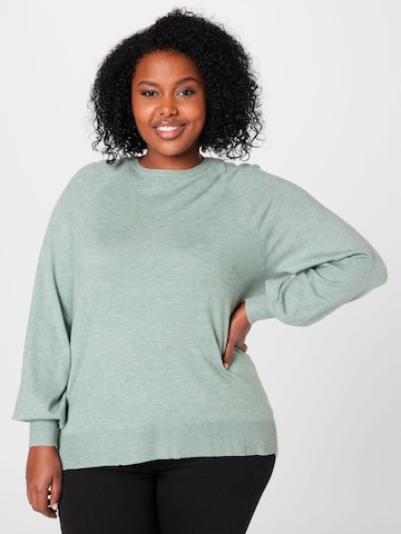 Zizzi Sweater 'MELLIE' in Green: front