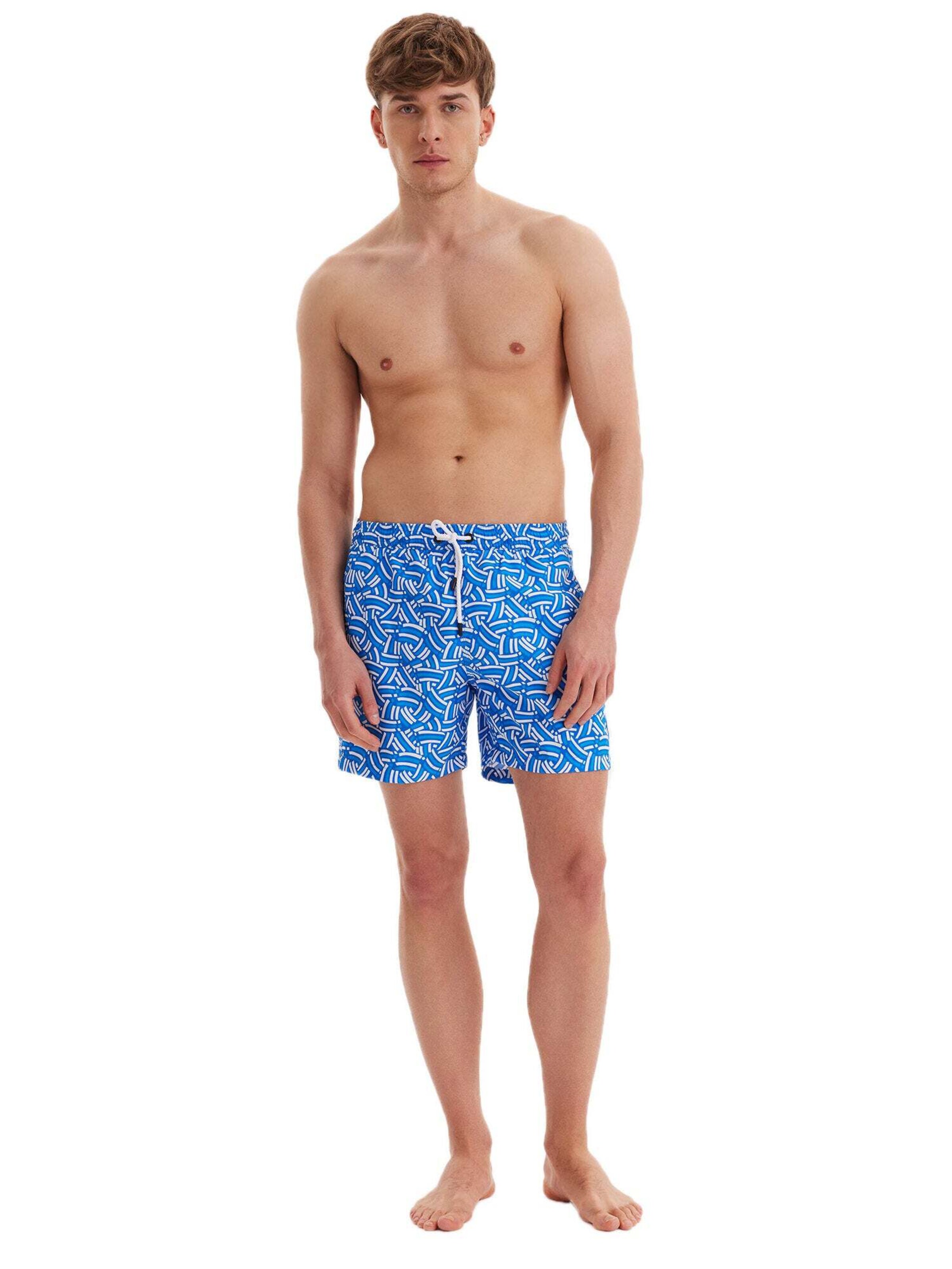 WESTMARK LONDON Badeshorts 'GEOMETRIC' i blå