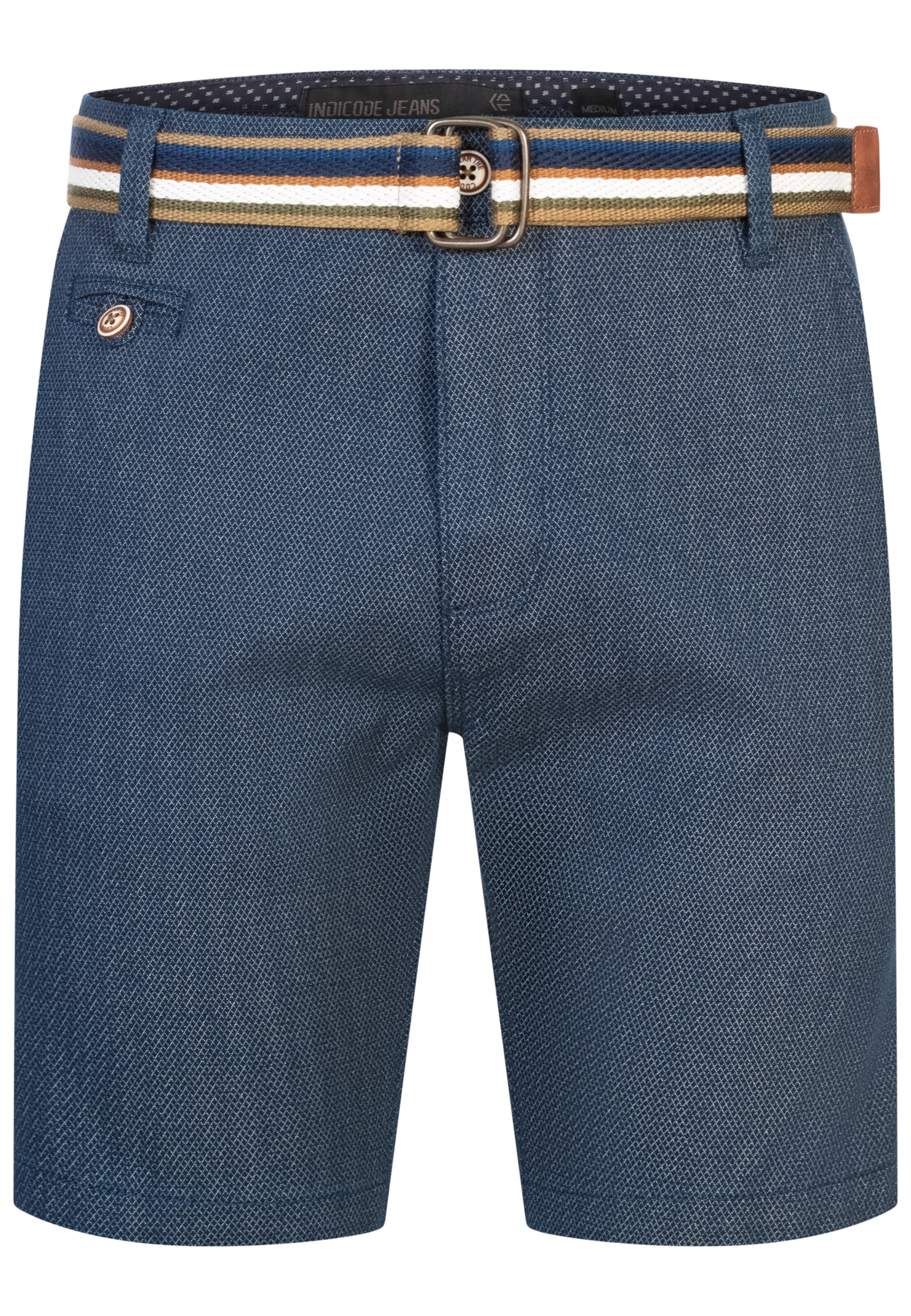 INDICODE JEANS Regular Shorts 'Thews' in Blau: Vorderseite