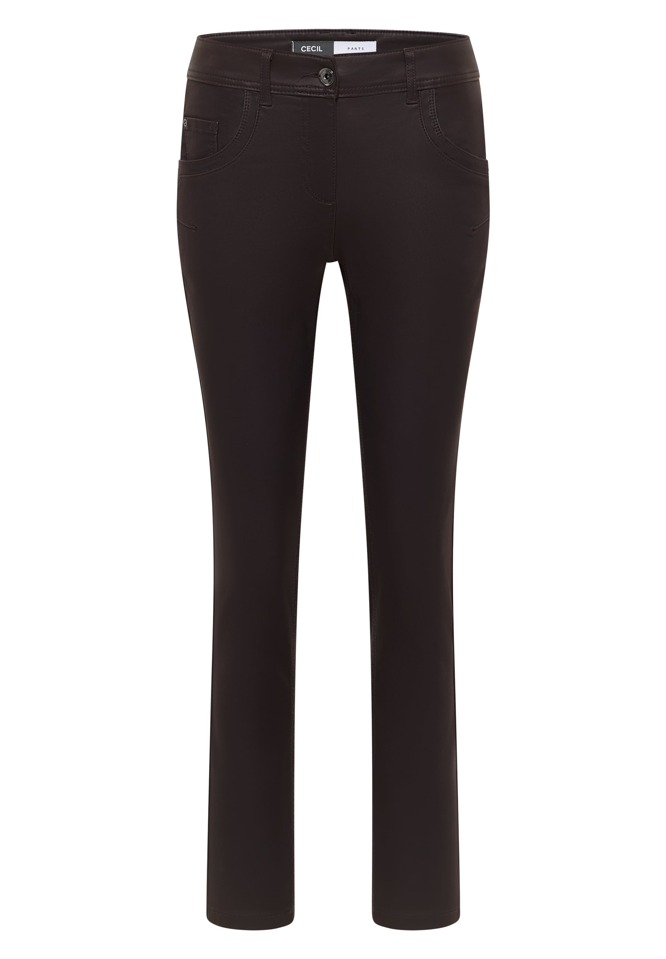 STREET ONE Slim fit Pants in Brown: front