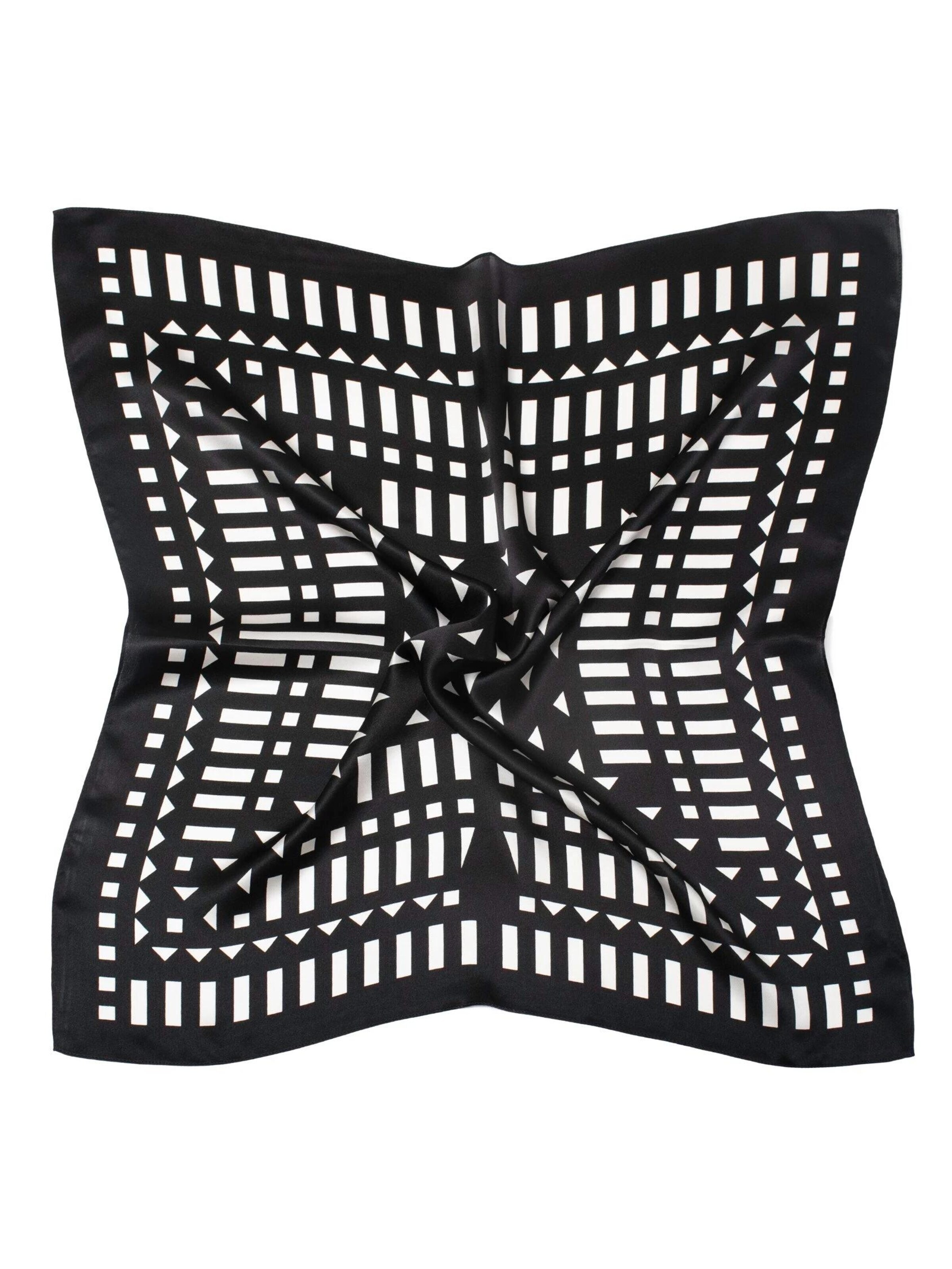 MayTree Schal 'Seidentuch Domino'‌‌‌‌‌‌‌‌‌‌ in Schwarz: Vorderseite