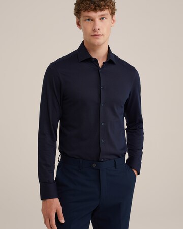 WE Fashion Слим Деловая рубашка в Синий: спереди