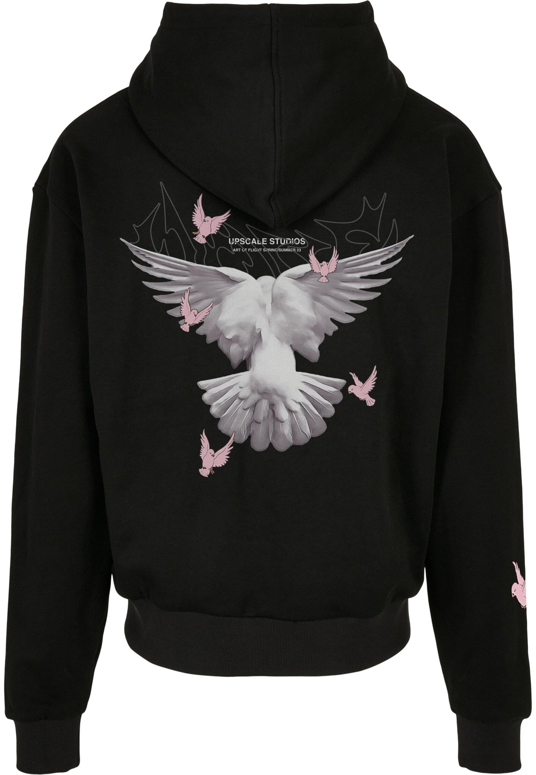 MT Upscale Zip-Up Hoodie 'Doves' in Black