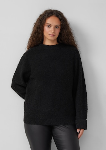 Pull-over QS en noir : devant