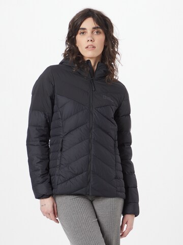 JACK WOLFSKIN Athletic Jacket in Black: front