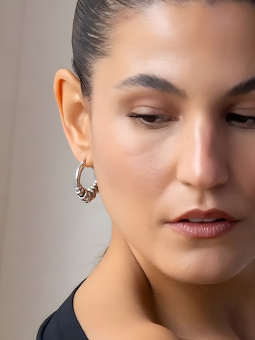 hiBALI Earrings 'Link Curvy' in Silver