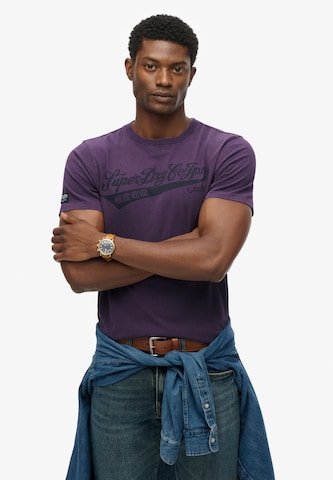 Superdry Shirt 'Heritage' in Lila: voorkant