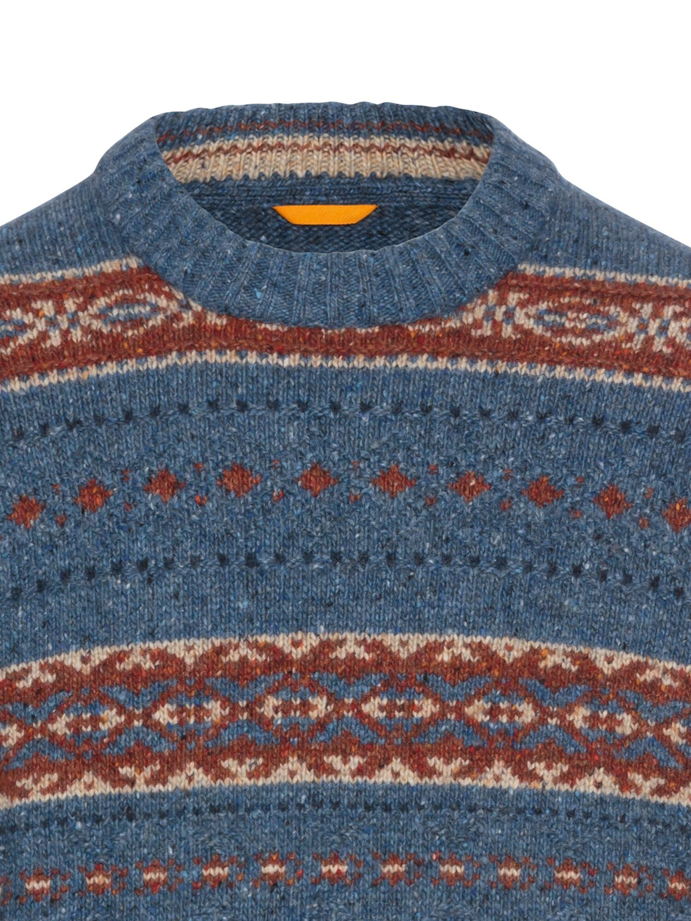 CAMEL ACTIVE Rundhals Pullover mit Kontraststreifen in Blau