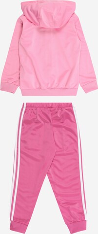 ADIDAS SPORTSWEAR Trainingspak 'Essentials 3-Stripes Shiny' in Roze