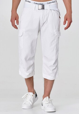 INDICODE JEANS Regular Cargobroek 'Nicolas' in Wit: voorkant