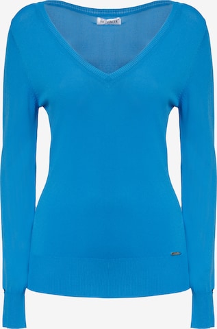 Influencer Pullover in Blau: Vorderseite