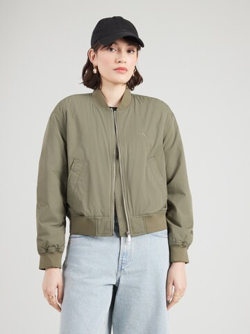 žalia Calvin Klein Jeans Standartinis Demisezoninė striukė 'ESSENTIAL': priekis