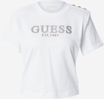T-shirt GUESS en blanc : devant