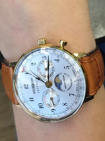 Zeppelin Analoog horloge 'Damenuhr LZ129 Hindenburg' in Bruin