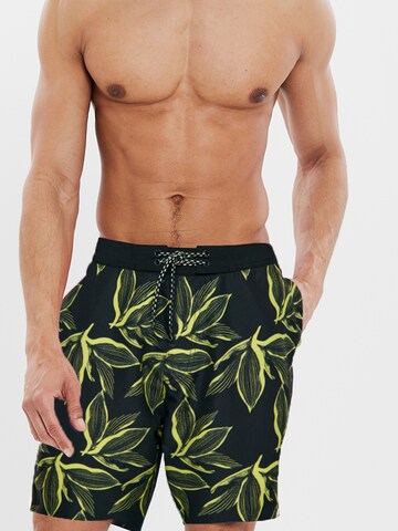 Threadbare Board Shorts 'Station' in Black