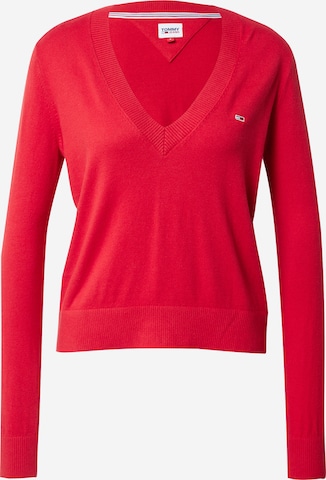 Pull-over Tommy Jeans en rouge : devant