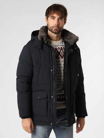 Andrew James Winter Parka in Blue: front