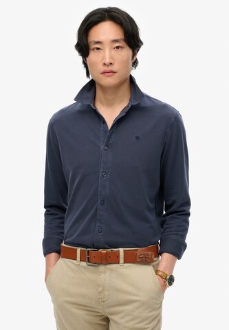 Superdry Regular fit Button Up Shirt in Blue: front