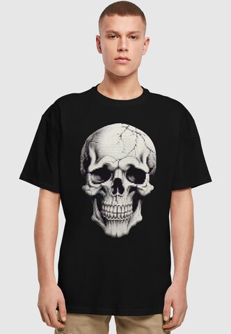 Merchcode T-Shirt 'Halloween - Skull' in Schwarz: Vorderseite