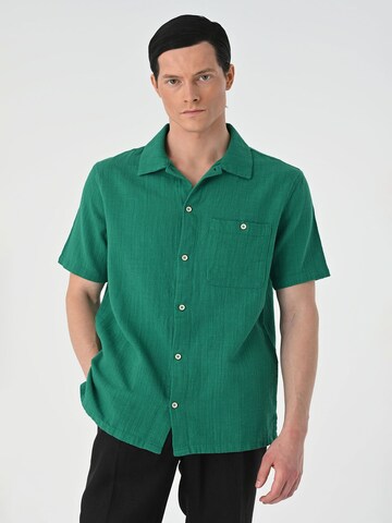 Antioch Slim fit Button Up Shirt in Green