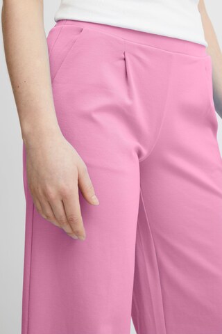 ICHI Wide leg Pleat-front trousers 'KATE' in Pink