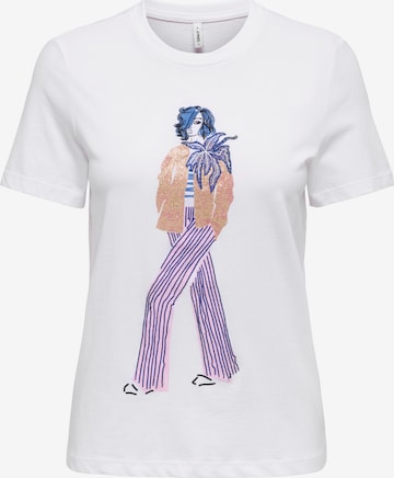 ONLY Тениска 'ONLCELINE' в бяло: отпред