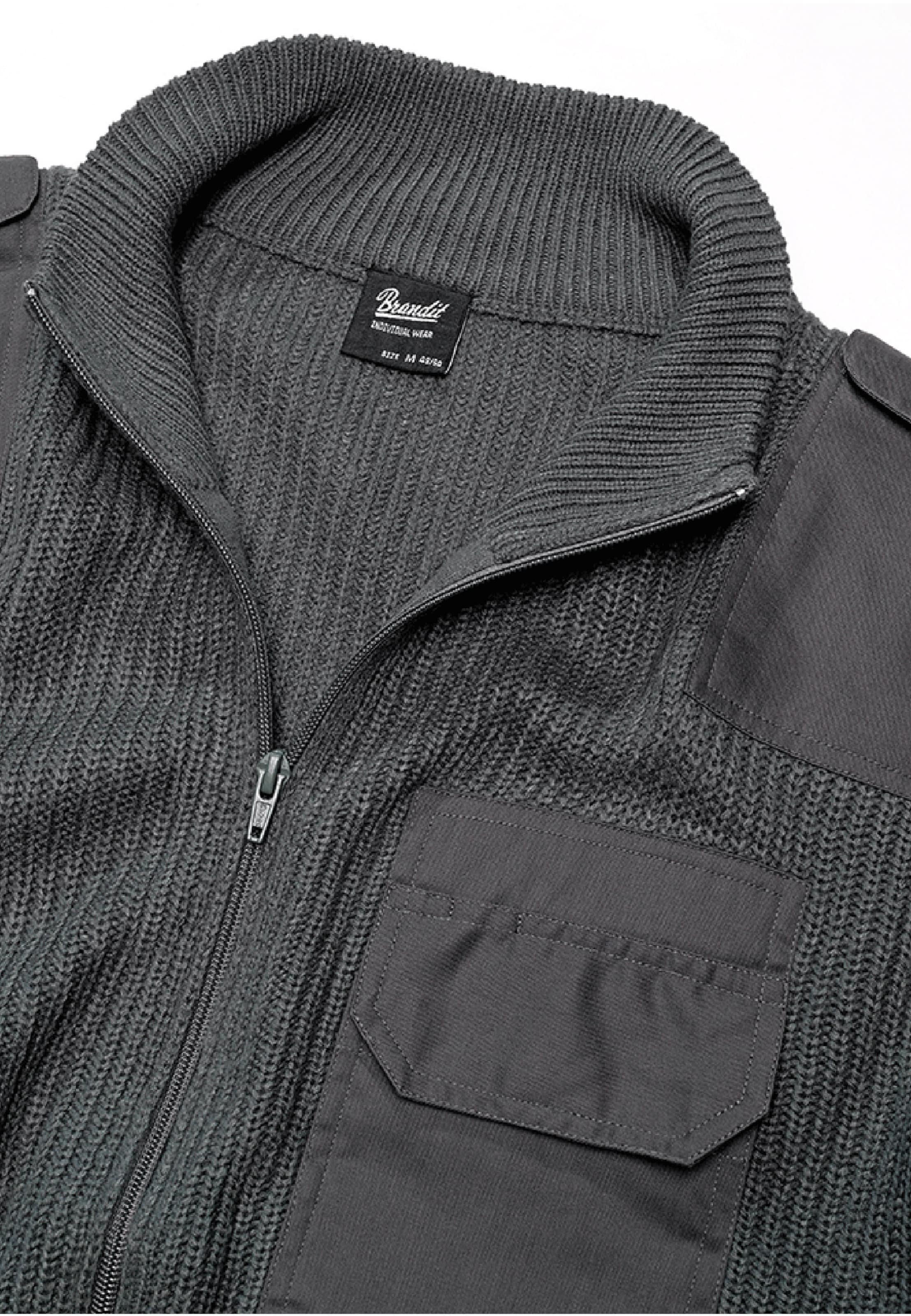 Brandit Strickjacke in Grau