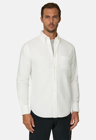 Boggi Milano Regular fit Zakelijk overhemd in Wit: voorkant