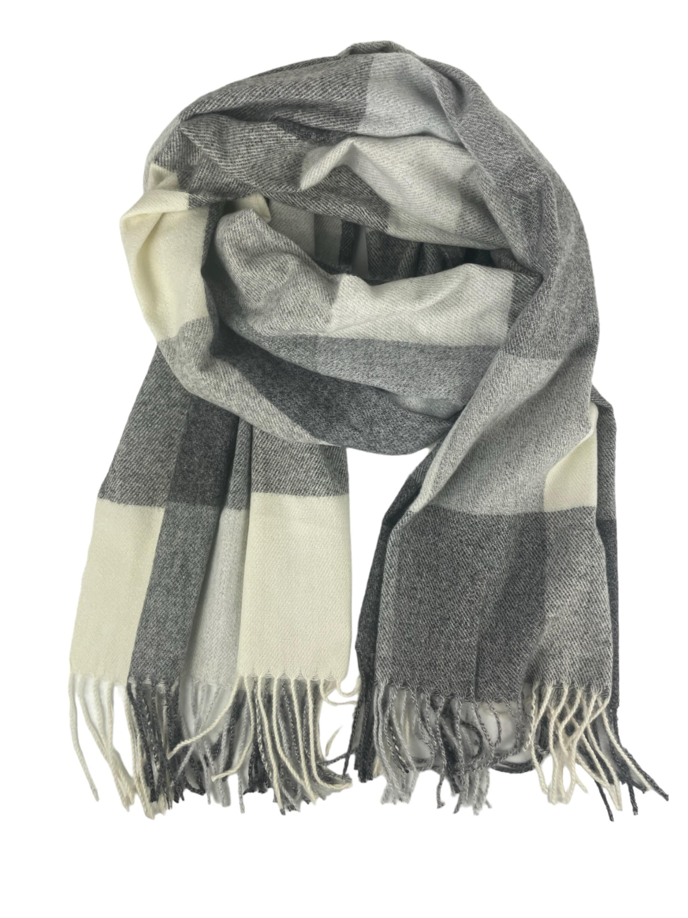 Kumixi Scarf 'Fransen' in Grey: front