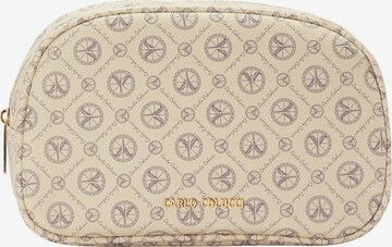 Carlo Colucci Toiletry Bag 'Cozzio' in Beige: front