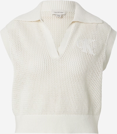 Calvin Klein Jeans Neuleliivi koossa XS värissä vaaleabeige, Tuotenäkymä