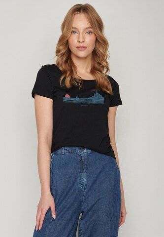 Maglietta ' Nature Lighthouse ' di GREENBOMB in nero: frontale