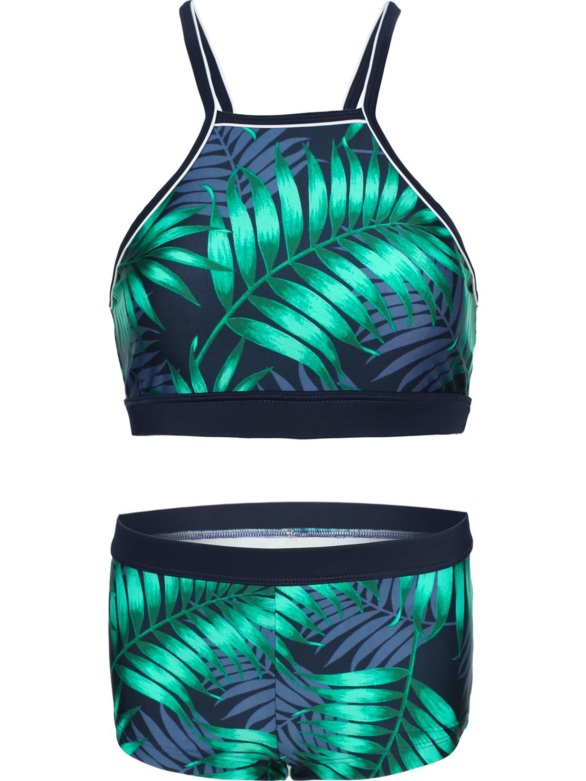 La V Bikini 'Bikini hipster broekje en crop top met racerback' in Blauw: voorkant