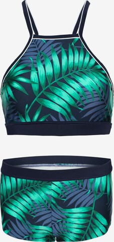 La V Bikini 'Bikini hipster broekje en crop top met racerback' in Blauw: voorkant