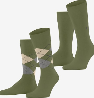 BURLINGTON Socks 'Everyday Argyle Mix 2-Pack' in Green: front