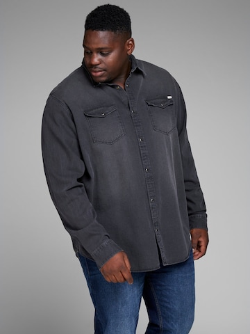 Jack & Jones Plus Regular fit Button Up Shirt 'Sheridan' in Black: front