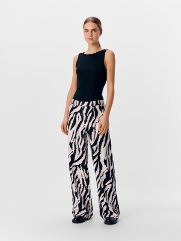 OBJECT Wide leg Pants 'OBJAlba' in Beige