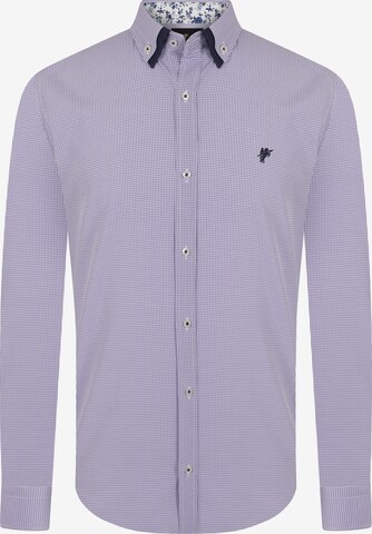 DENIM CULTURE Regular fit Button Up Shirt 'Trent' in Purple: front